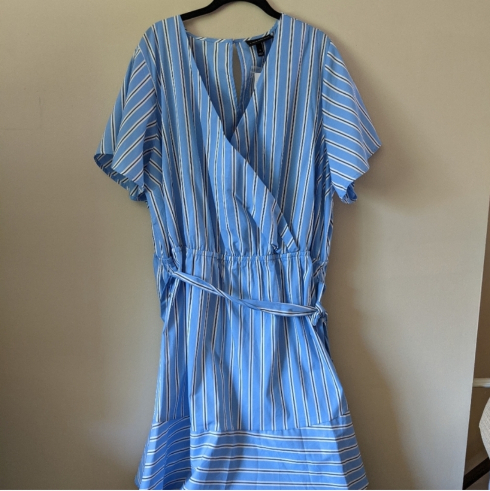 NWT Lane Bryant striped blue plus size dress size 26